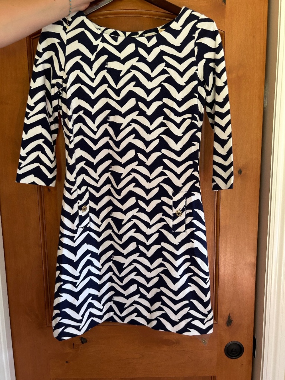 NWT Lilly Pulitzer Charlene Dress XS Bright Navy "I Got Lucky" HTF Rare Print